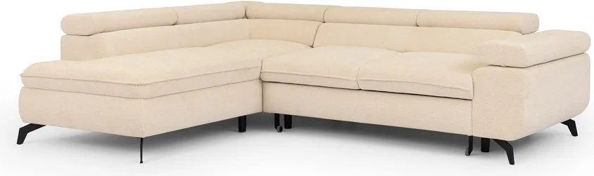 Krémszínű zsenília sarokkanapé (bal oldali-L alakú) Marbeya – Ropez