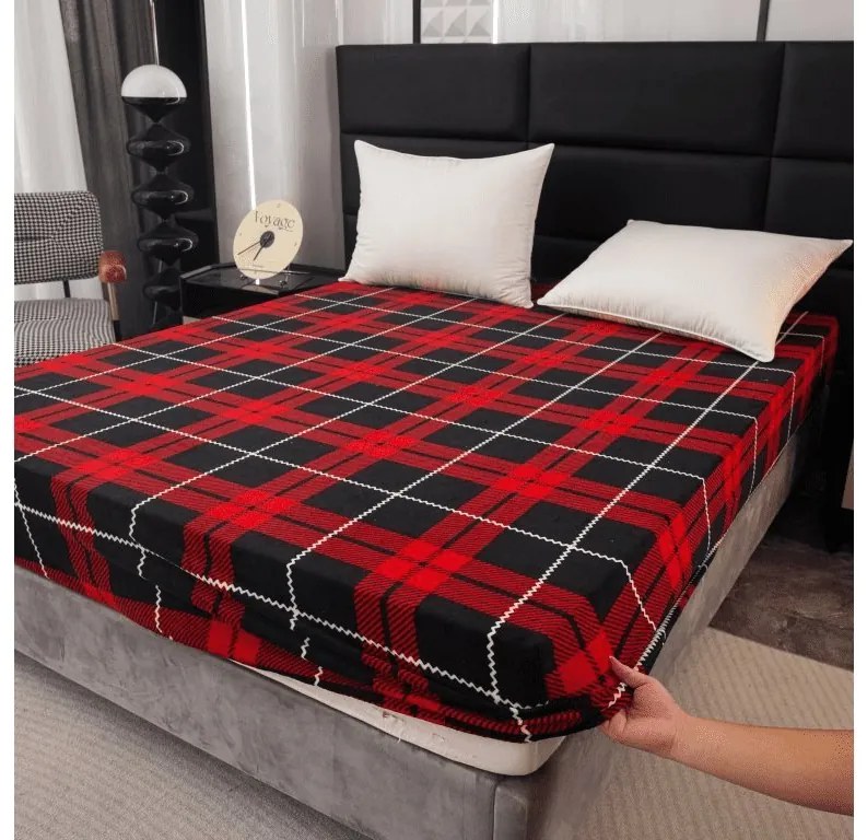 Mikroplüss lepedő ALBURY 200x200 cm piros