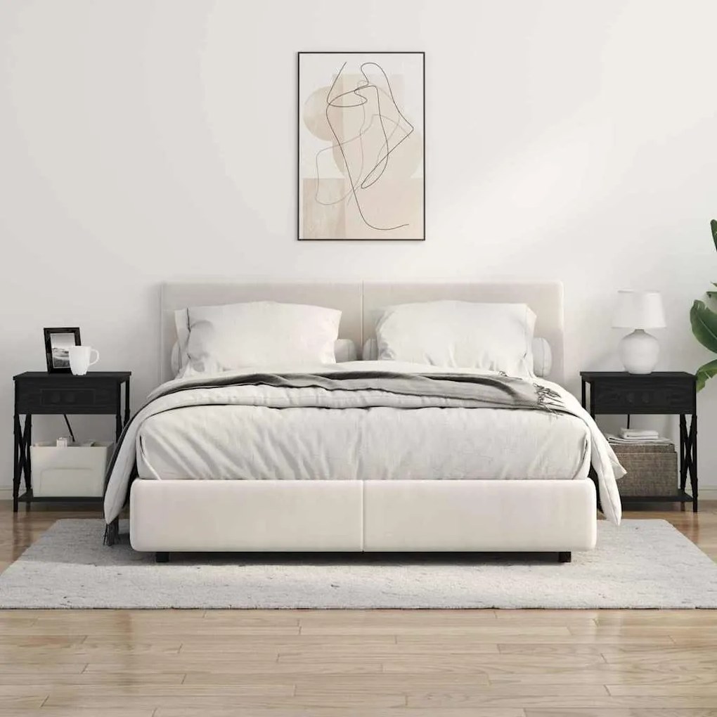 Éjjeliszekrény 2 pcs Musta tammi 41 x 31 x 51 cm Faanyag