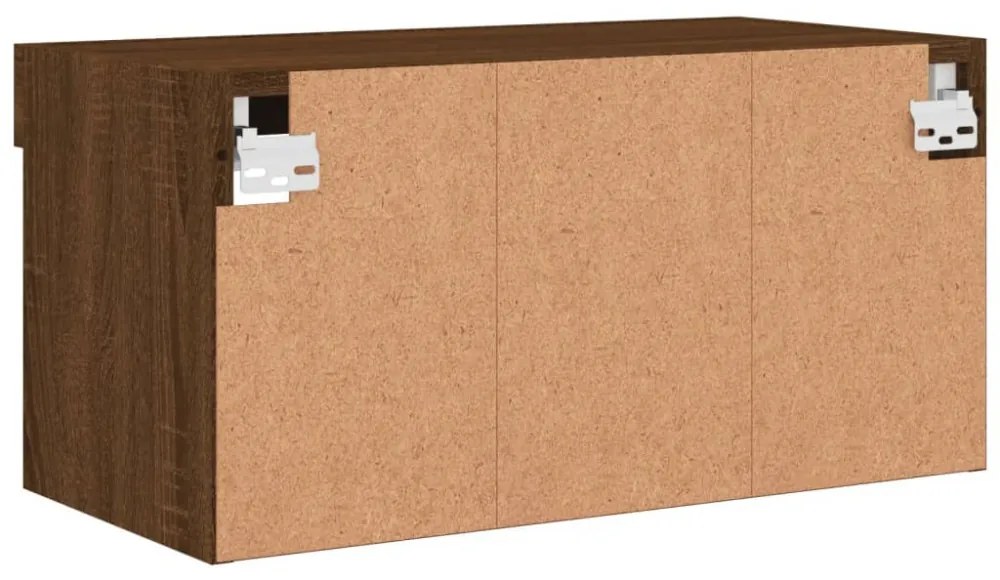 barna tölgy színű TV-szekrény LED-világítással 60 x 30 x 30 cm