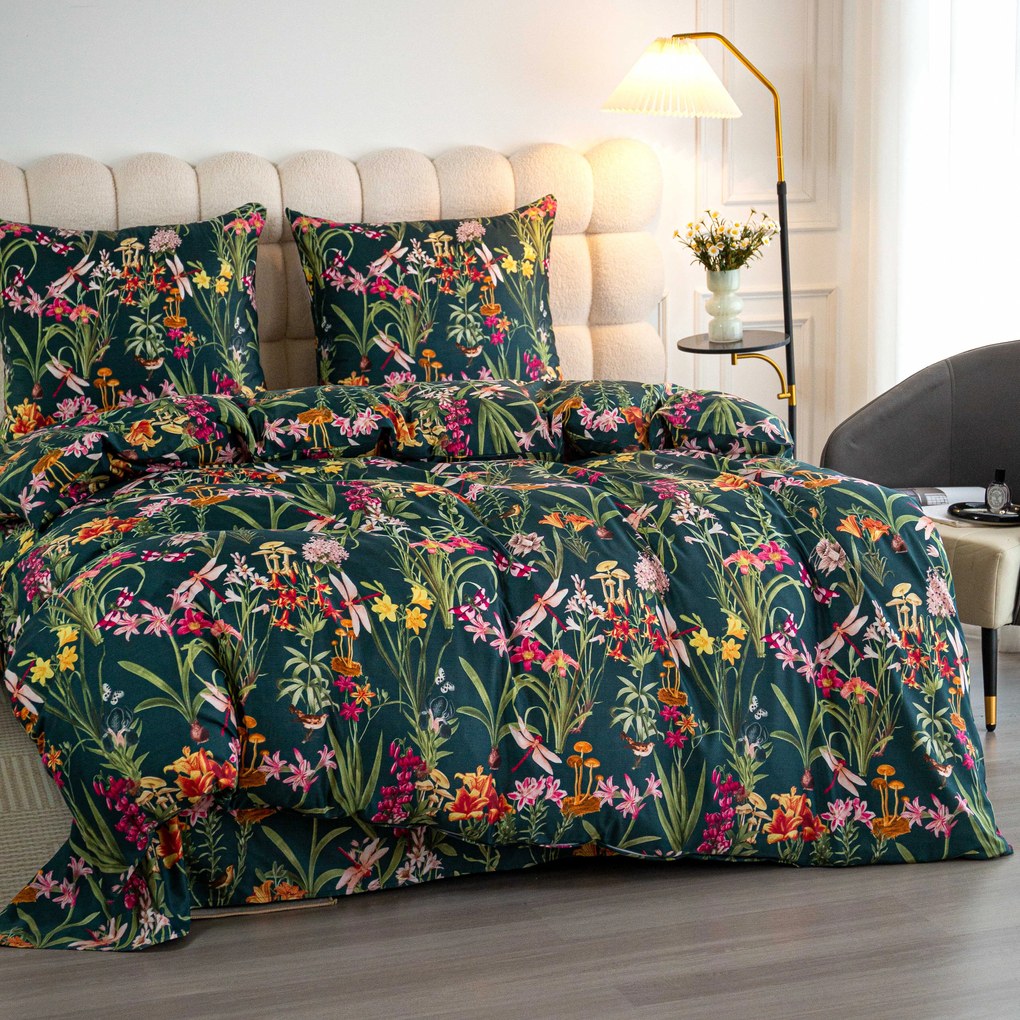 Mikroszálas ágynemű MYSTIC GARDEN sötétzöld Ágyneműhuzat mérete: 70 x 90 cm | 140 x 200 cm