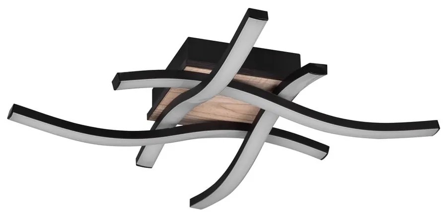 Fekete-barna LED mennyezeti lámpa 46x46 cm Route – Trio