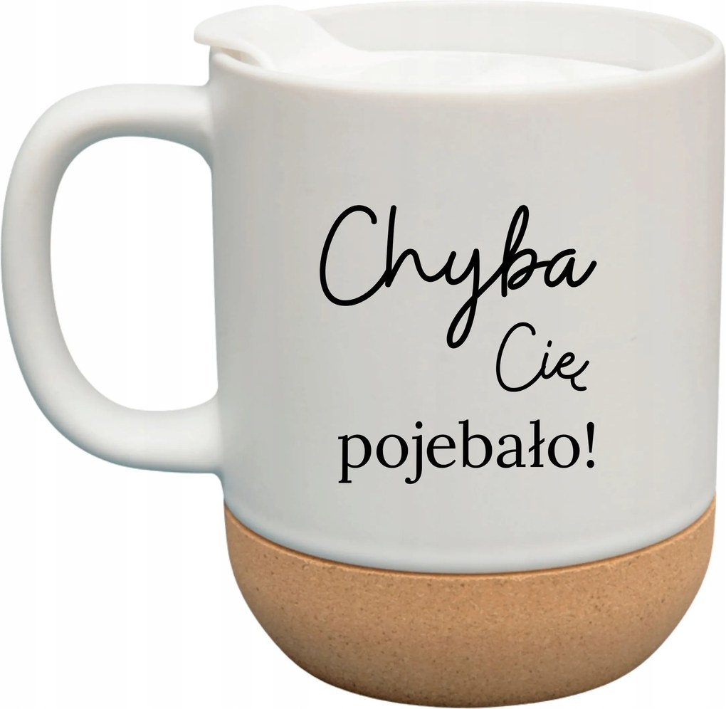 Fehér Bögre Fedéllel És Parafa Aljjal Ajándéknak Is Kiváló