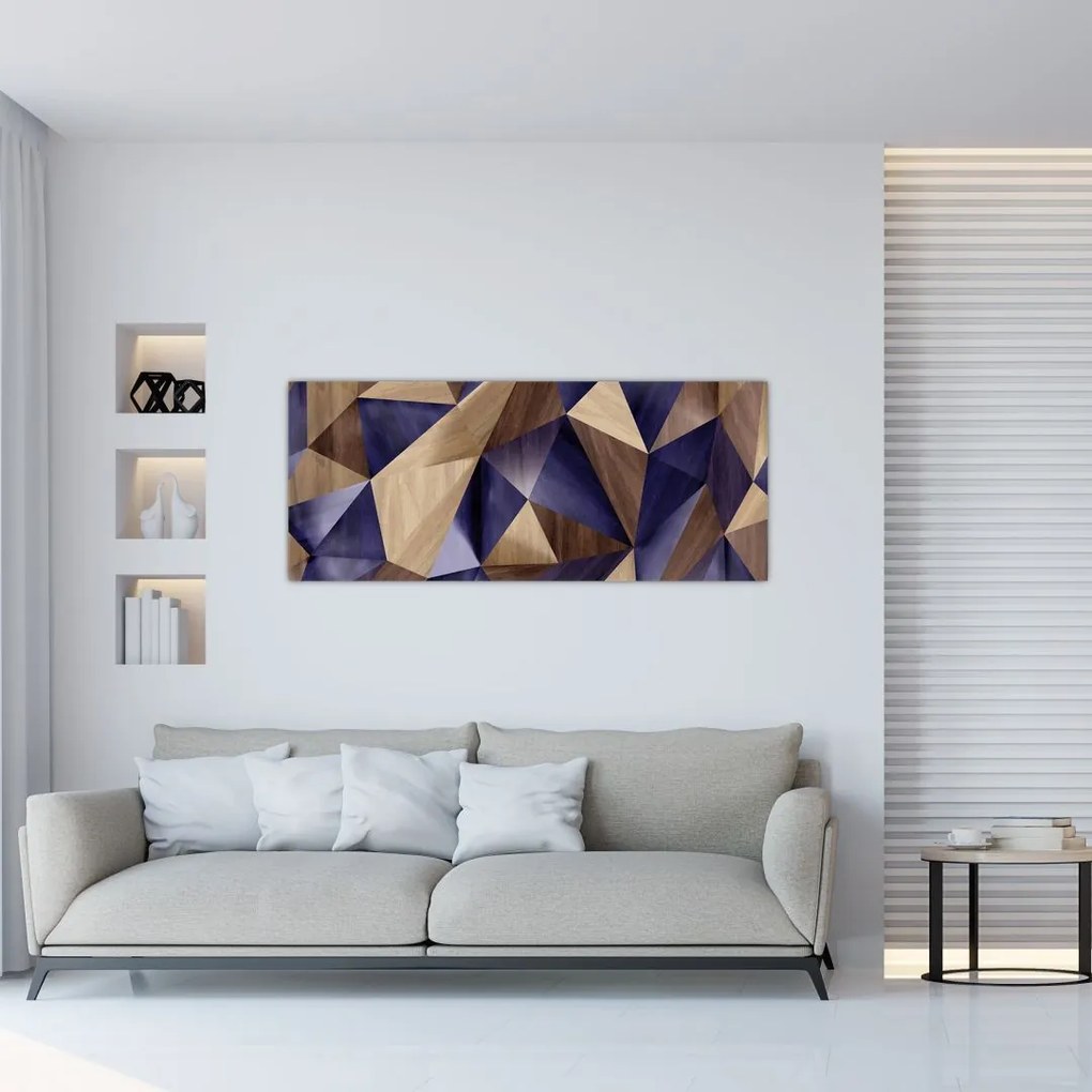 Kép - 3D fa háromszögek (120x50 cm)