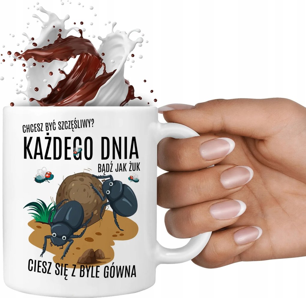 Fehér Bögre 330ml Minden Nap Légy Olyan, Mint Egy Bogár Vicces, Szórakoztató, Sok Minta