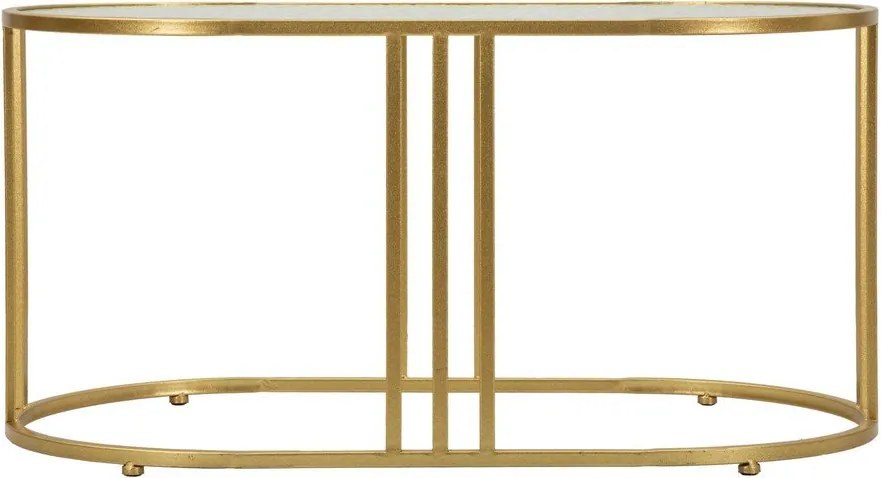 Fehér-aranyszínű dohányzóasztal üveg asztallappal 50x90 cm Antalia – Mauro Ferretti