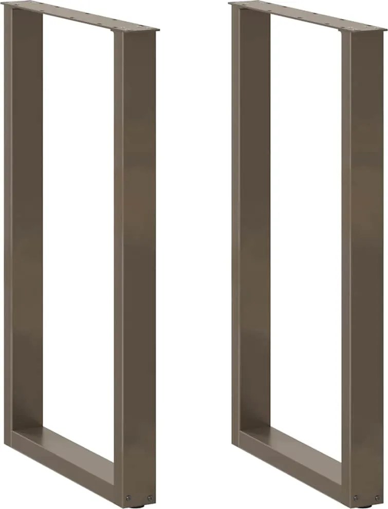 vidaXL 2 db U alakú bárasztalláb natúr acélból 60x(100-101) cm