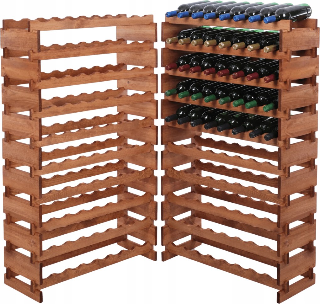 80 palackos könyvespolc 10x8-as moduláris bortartó állvány szerszám nélkül fa bortartó