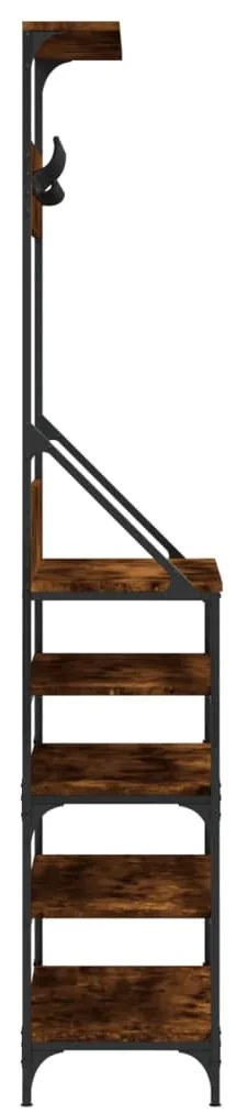 füstös tölgy színű ruhafogas cipőpolccal 90x34x184 cm