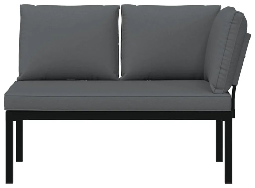 fekete alumínium kerti pad párnákkal