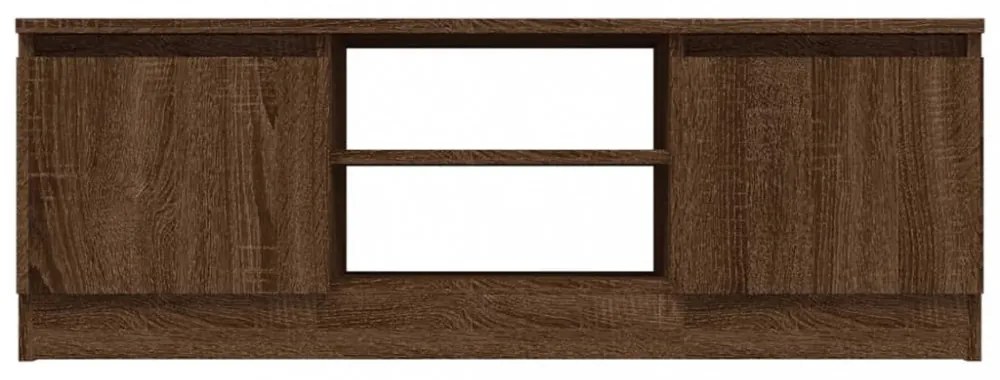 barna tölgyszínű TV-szekrény ajtóval 102 x 30 x 36 cm