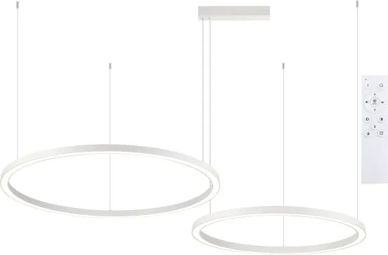 BRILAGI - LED fényerőszabályozható acélkábeles csillár PORTOFINO LED/98W/230V fehér + távirányító