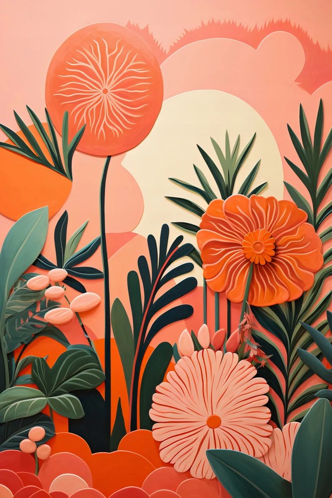 Poszter 40x60cm Korall kert