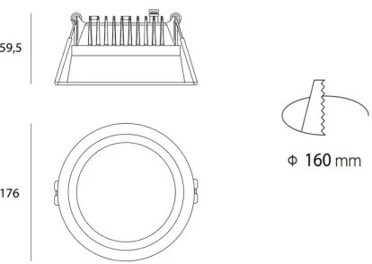 LED2 - LED Fürdőszobai beépíthető lámpa ZETA LED/25W/230V 3000K IP44