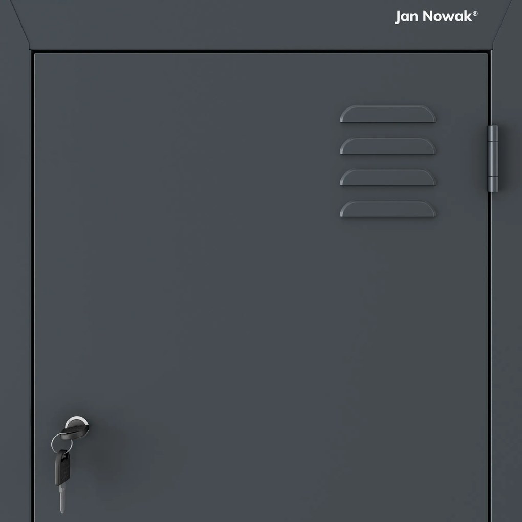 „L” típusú fémszekrény JULIA, 800 x 1850 x 450 mm, antracit