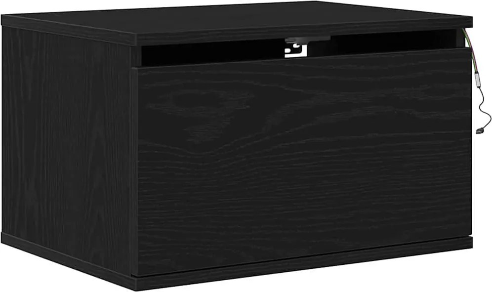 vidaXL Fali éjjeli szekrény Fekete tölgy 50 x 36 x 30 cm Faanyag