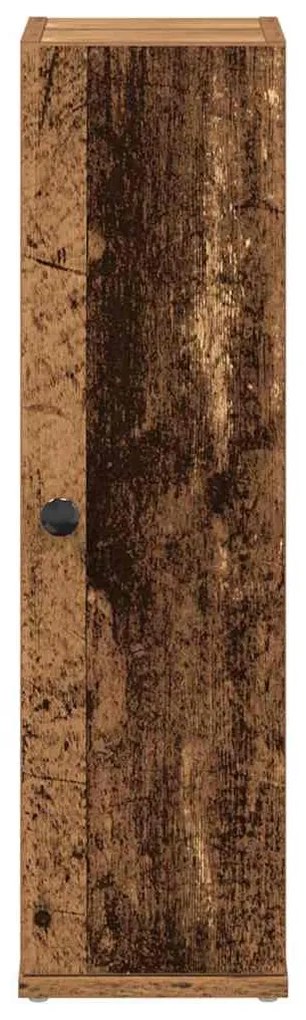 antik fa színű fürdőszobaszekrény tekercstartóval 20,5x22x72 cm