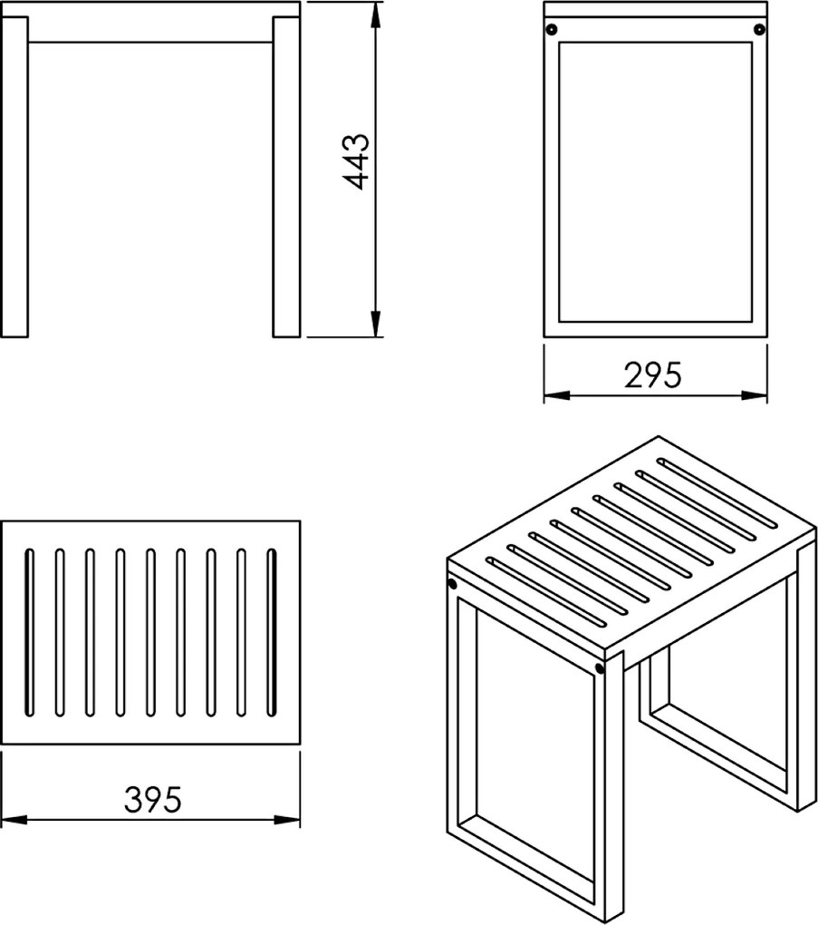 Gedy Gedy, HIMALAYA fürdőszobai szék, 39,5x44,3x29,5cm, bambusz, 3072