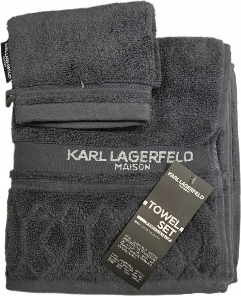 Törölköző Szett Karl Lagerfeld fürdőszoba ház ajándék 50cm x 100cm