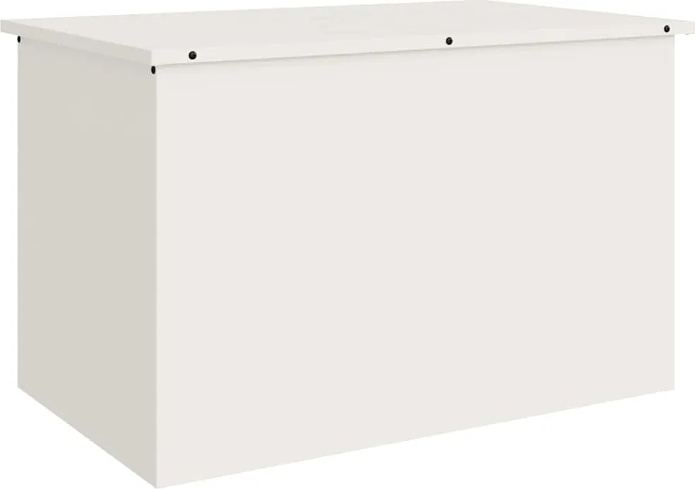 vidaXL Kültéri Tároló Doboz Fehér 80 x 50,5 x 50 cm Acél