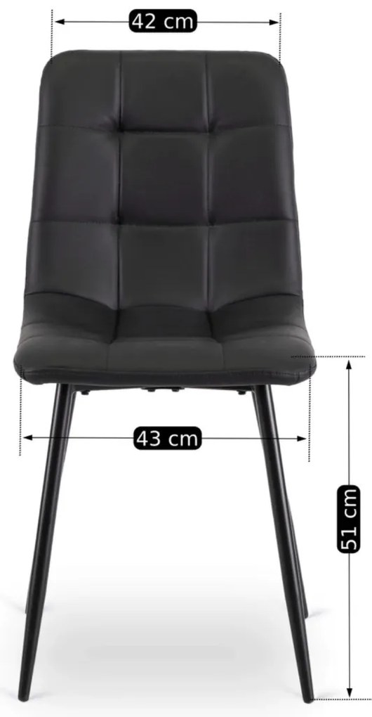 Fekete Eco-bőr Étkezőszék. DALVIN