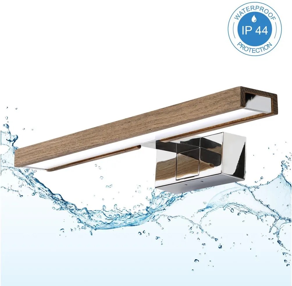 BRILAGI-LED Fürdőszobai tükörvilágítás 3 az 1-ben WOODY MIRROR LED/8W/230V IP44 króm/tölgy-dió
