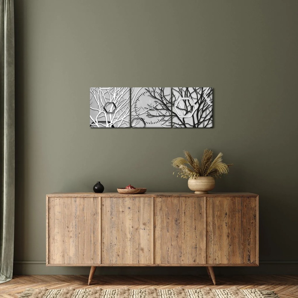 Absztrakt kép a fák (órával) (90x30 cm)