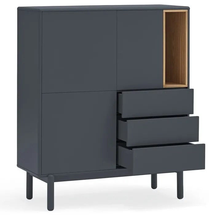 Sötétszürke magas komód 100x120 cm Corvo - Teulat