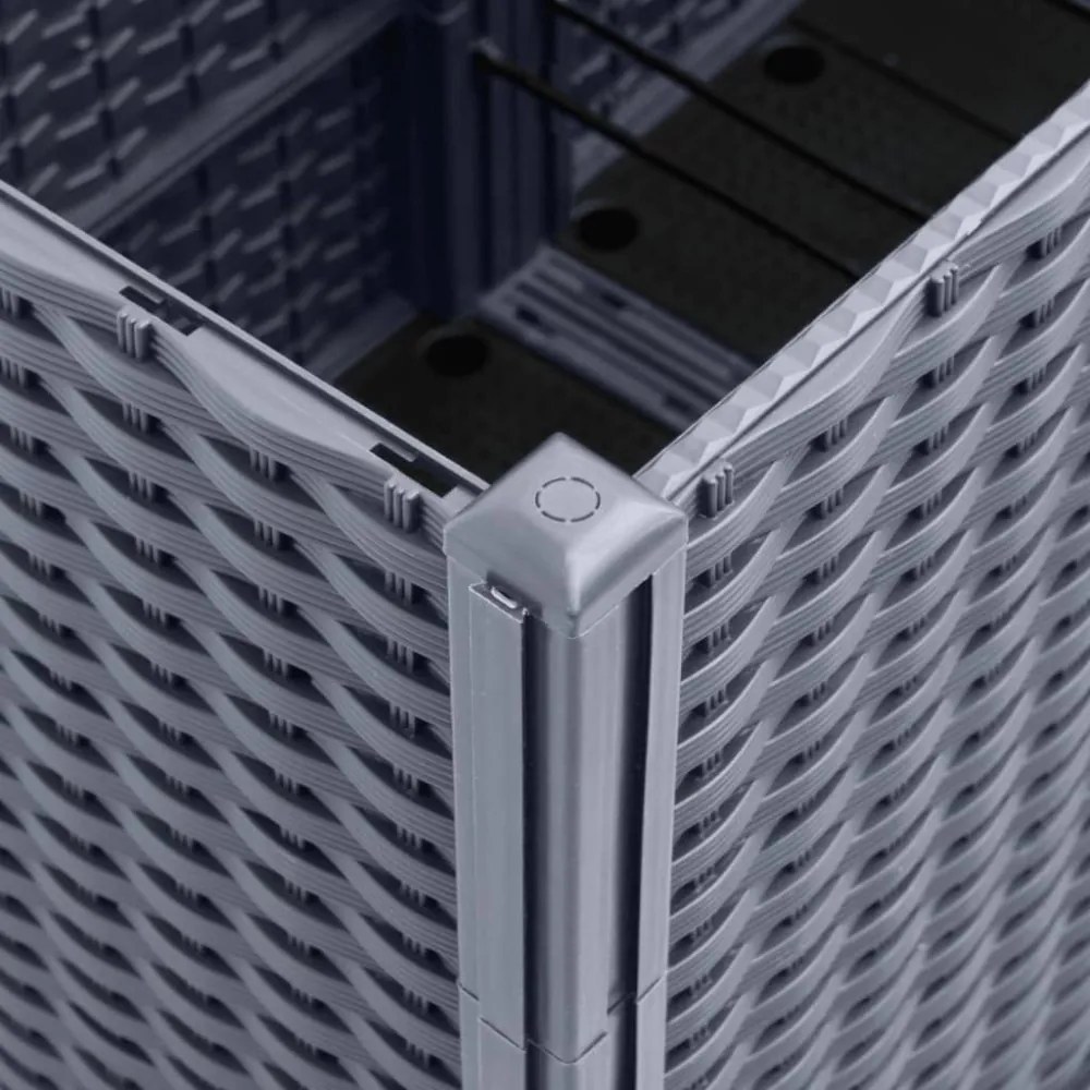 kékszürke polipropilén rácsos kerti ültetőláda 160 x 120 x 140 cm