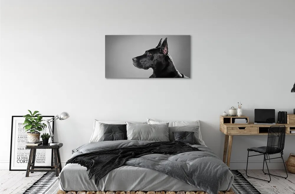 Canvas képek Fekete kutya 125x50 cm