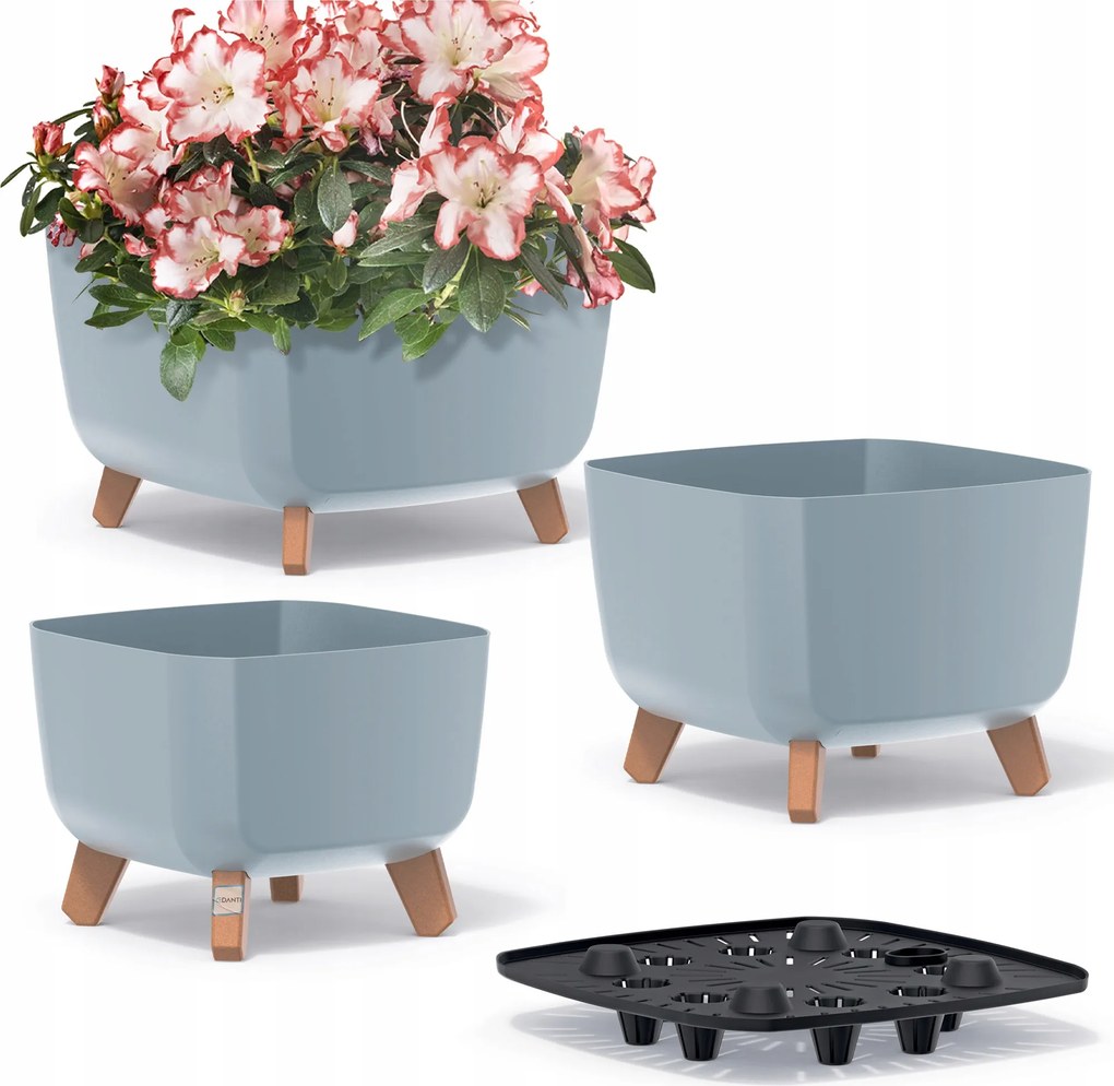 Kerti Virágtartó Kaspó 24/29/39 CM Lábas Szett A Ház Kertjébe