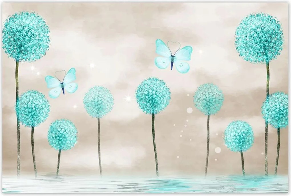 Poszterek 120x80 Pillangók Türkiz világ