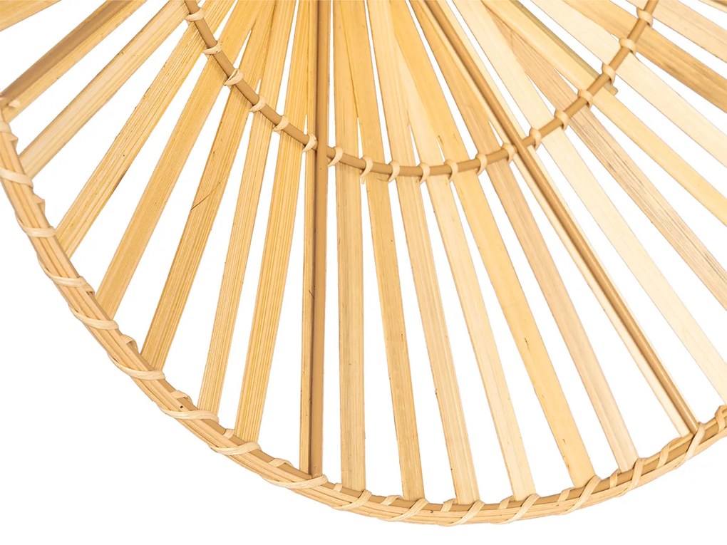 Keleti fali lámpa fekete természetes bambusszal - Pua