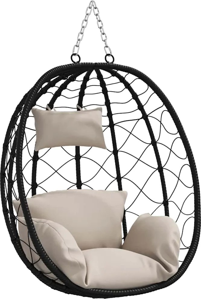 vidaXL Függő tojás szék Tópszínű 91,5 x 60 x 110 cm polirattan
