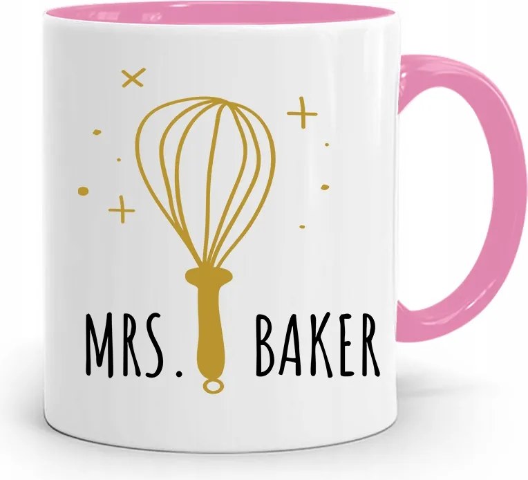 Rózsaszín Bögre Péknek Mrs Baker Ajándék fényképes nyomtatással