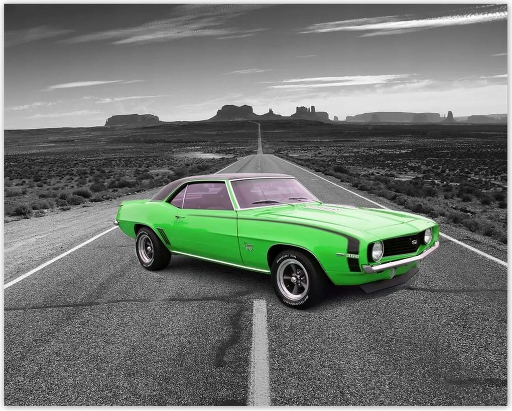 Poszterek 50x40 Zöld autó autópálya