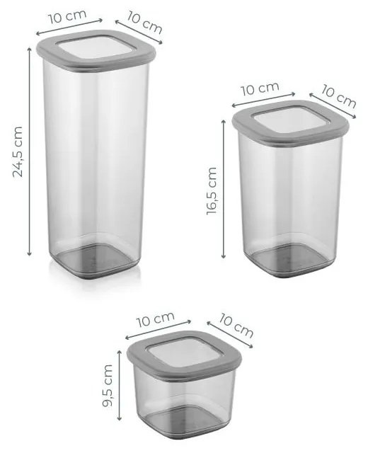 Élelmiszertartó doboz szett 9 db-os Fresco – Hermia