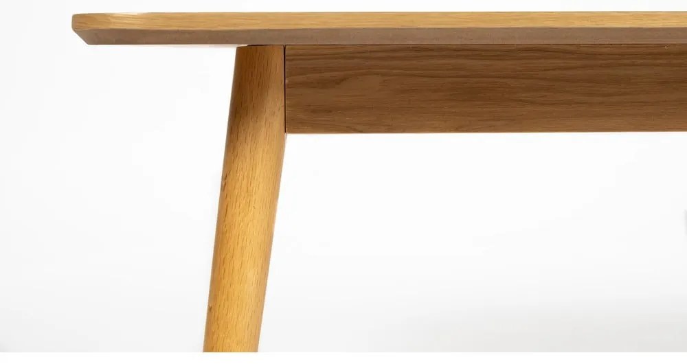 Natúr színű konzolasztal tölgyfa dekoros asztallappal 40x120 cm Fabio – White Label