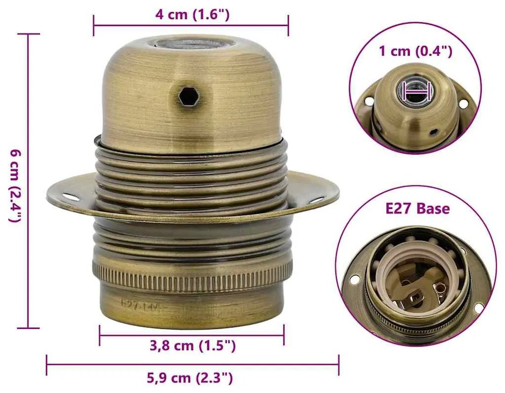 2 db bronz lámpatartók E27