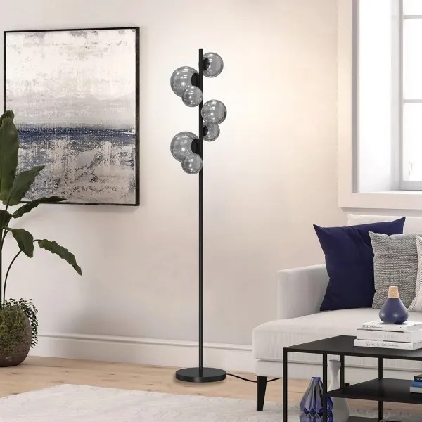 ONLI - Állólámpa PALOMA 7xG9/10W/230V fekete/füstös