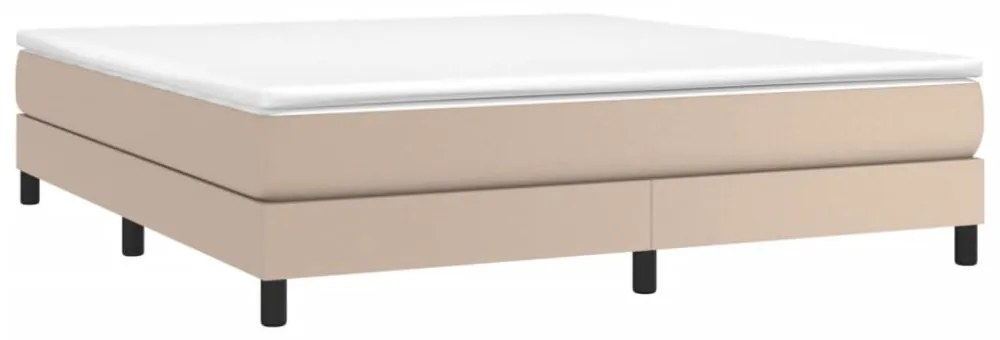cappuccino színű műbőr rugós ágykeret 160x200 cm