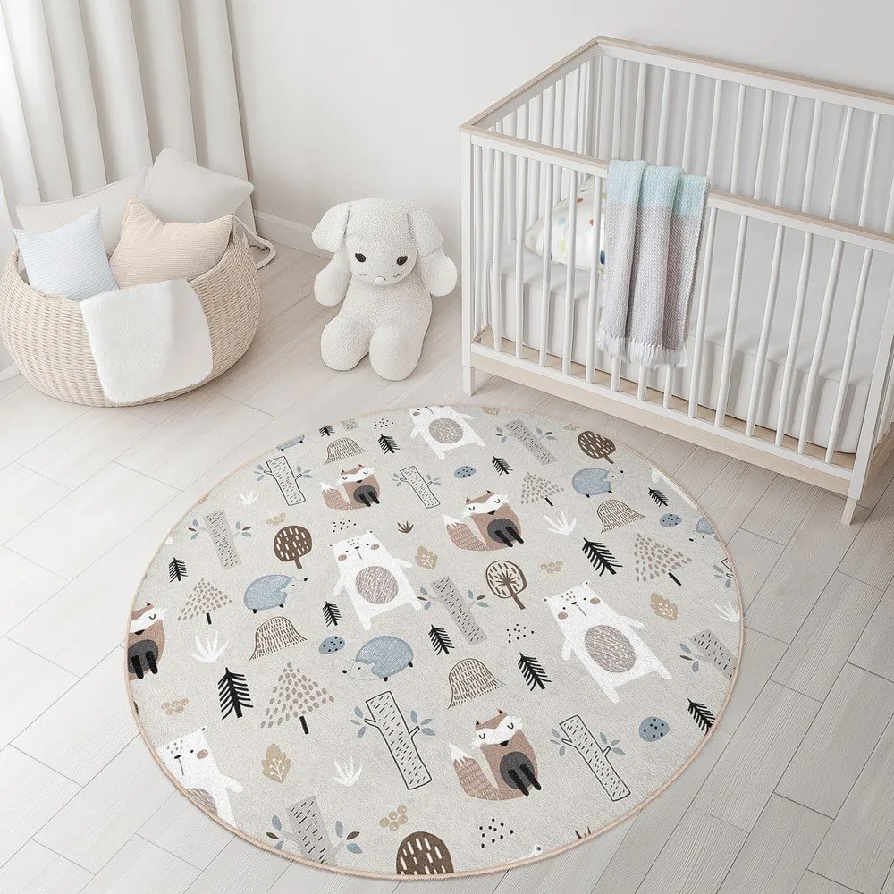 Mosható gyerek szőnyeg ø100 cm Forest Friends – Mila Home