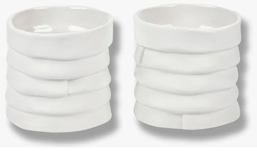 Porcelán gyertyatartó készlet 2 db-os Ribbon – Mette Ditmer Denmark