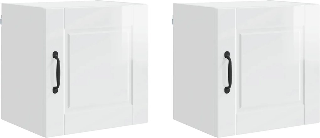 vidaXL Konyhaszekrény 2 pcs Magas Fényű Fehér 40 x 31 x 40 cm Faanyag