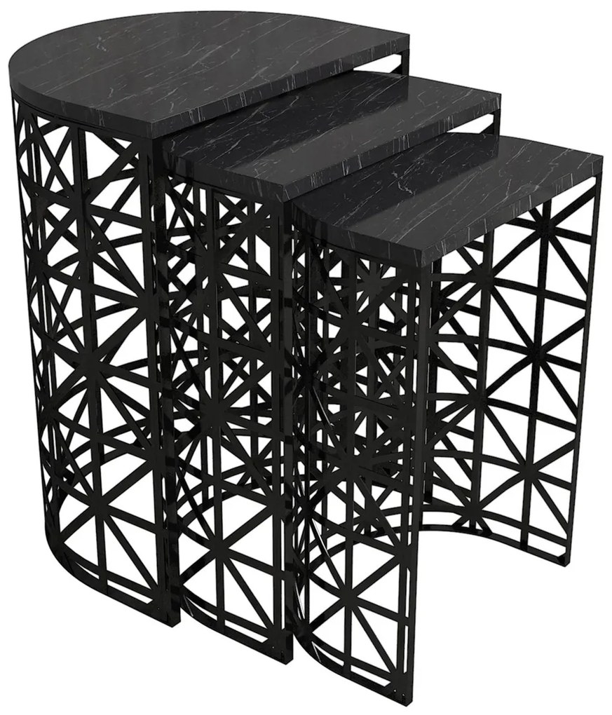 Stil Black Marble kisasztal szett, 3 db