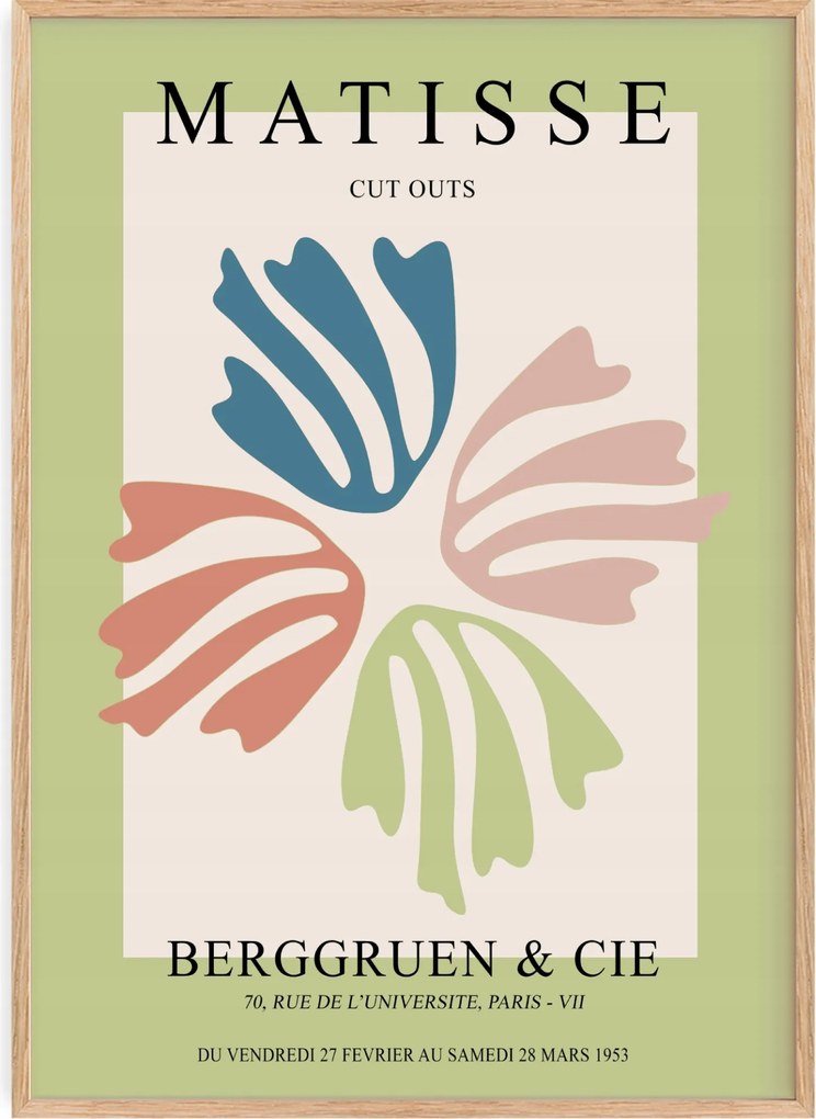 Poszter 50x70 Henri Matisse Cut Outs Berggruen Cie 1953 Papírkivágások