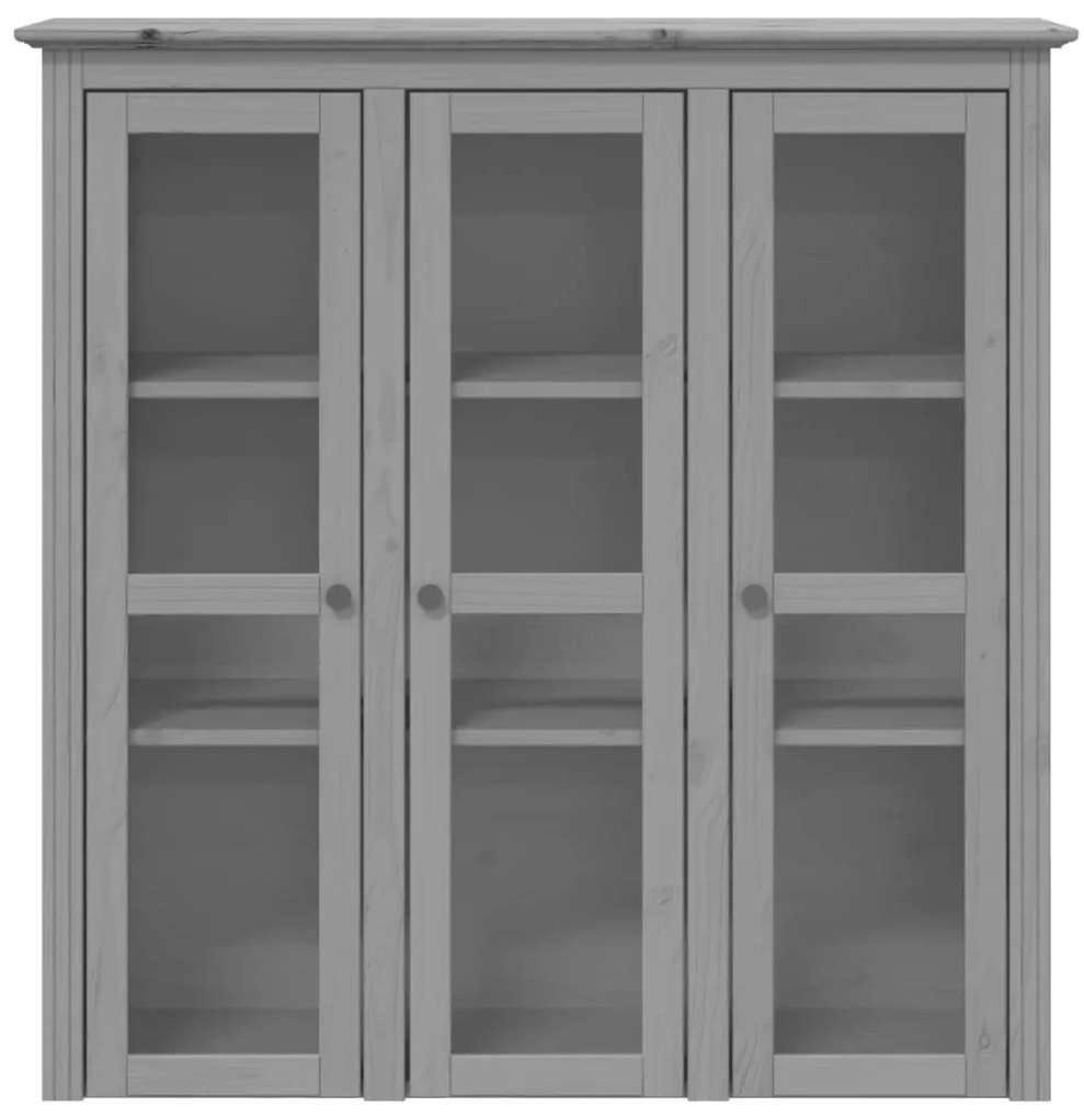 BODO szürke tömör fenyőfa magasszekrény 115,5x43x200,5 cm