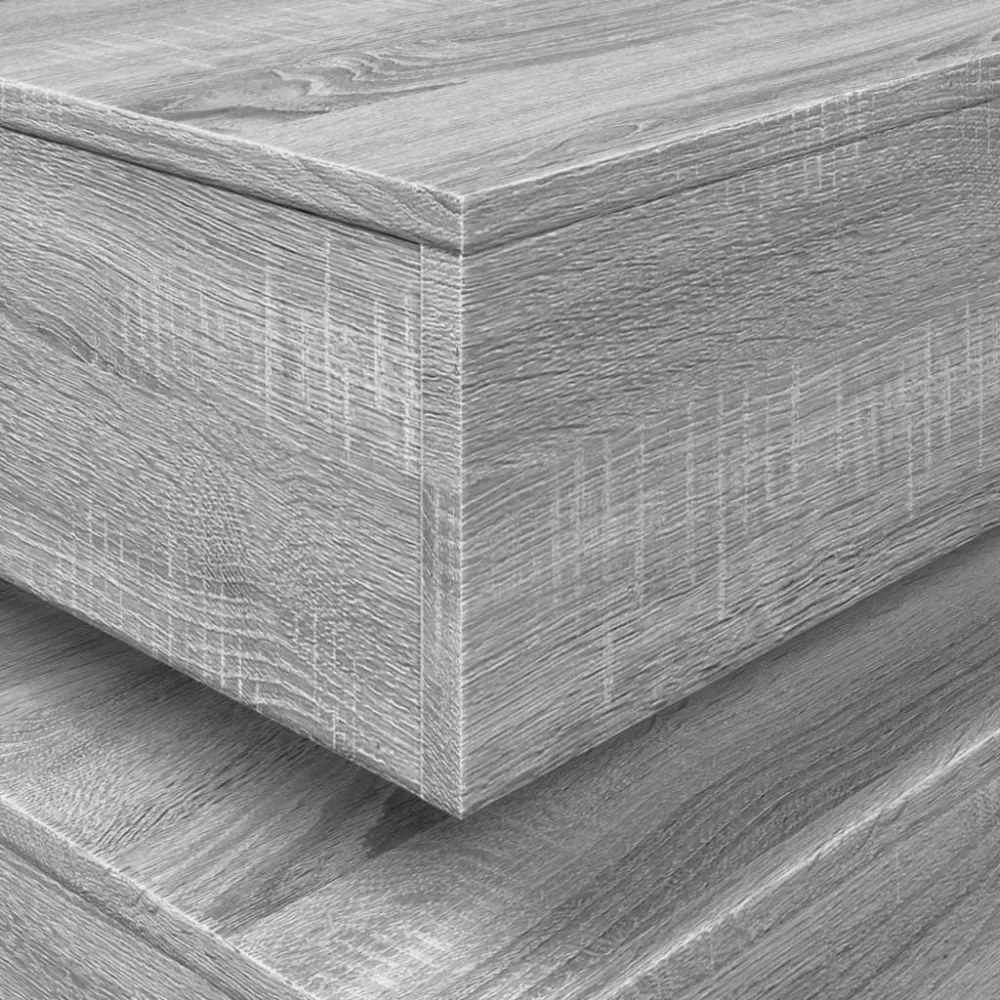 szürke sonoma színű dohányzóasztal LED-lámpákkal 50x50x40 cm