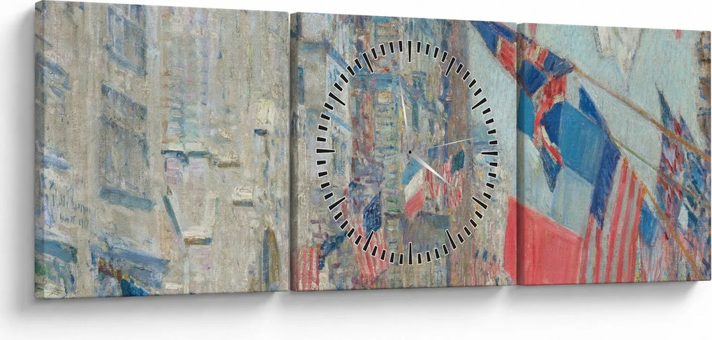 Kép - Childe Hassam, Allies day, reprodukciók (órával) (90x30 cm)