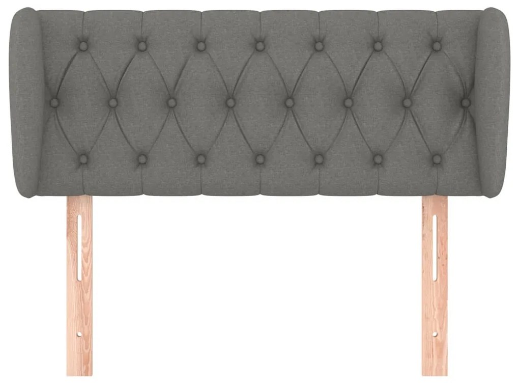 sötétszürke szövet fejtámla szárnyakkal 103x23x78/88 cm